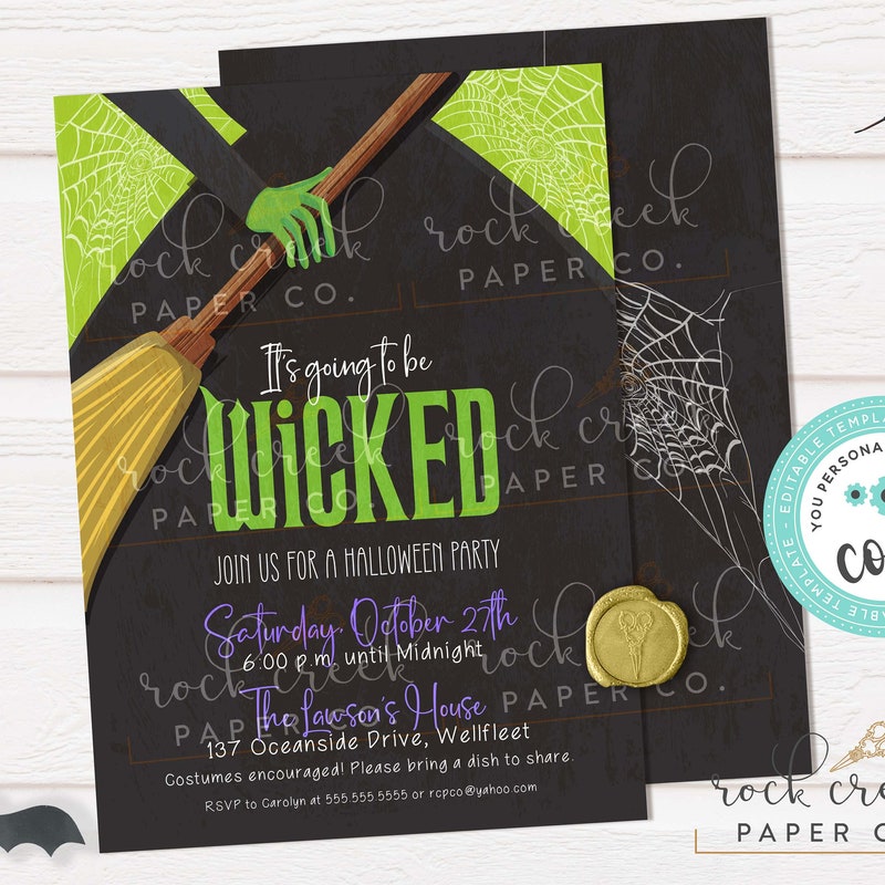 Downloadable Wicked Invitations Wicked Party Supplies - Etsy