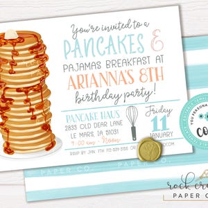 Pancakes and Pajamas Birthday Invitation: Editable Party Template (Instant  Download)