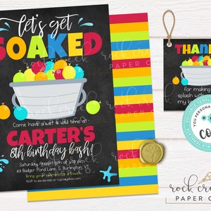 Water Balloon Birthday Invitation: Editable Party Template (Instant Digital Download, 5&quot;x7&quot;)