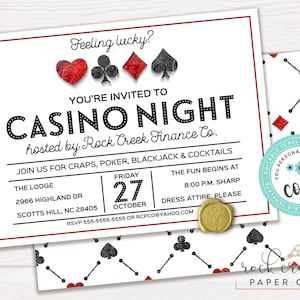 Kasino-Nacht-Einladung, Poker-Run-Einladung, Glücksspiel-Einladung, Las Vegas-Party, Kasino-Party, bearbeitbare Ereignisvorlage, Sofort-Download