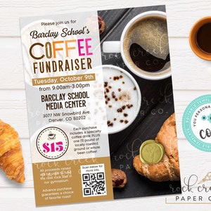 Coffee Sale Fundraiser Flyer, School Fundraiser, Charity, Church, Coffee Beans Sale, Editable Fundraiser Template, Instant Download