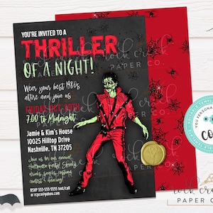 Thriller Halloween Party Invitation: Editable Party Template (Instant Digital Download, 5&quot;x7&quot;)
