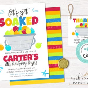 Water Balloon Birthday Invitation: Editable Party Template (Instant  Download)