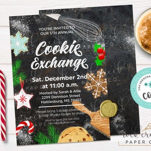 Christmas Cookie Exchange Invitation, Holiday Cookie Swap, Holiday Cookie Exchange, Digital Party Invitation, Instant Download