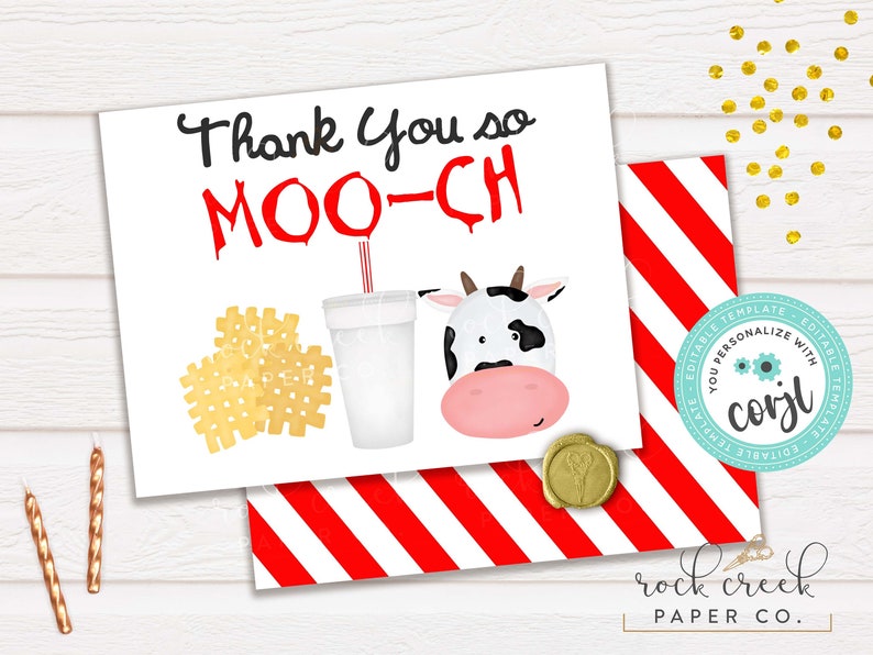 Eat More Chicken Thank you card Template