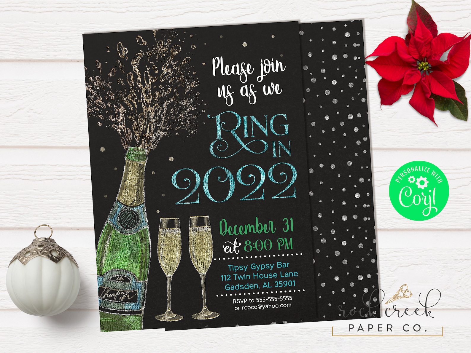New Year's Eve Party Invitation Ring in 2022 Invitation Etsy