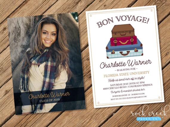 College Send Off Invitation, Farewell Barbecue, Farewell BBQ, College Going Away, Bon Voyage Invitation, Digital Party Invitation Il_570xn