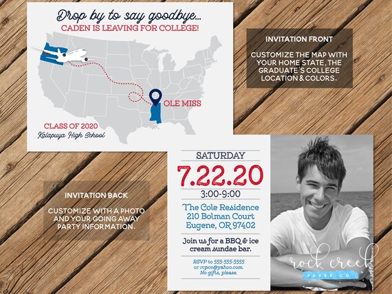 College Send Off Invitation, Farewell Barbecue, Farewell BBQ, College Going Away, Bon Voyage Invitation, Digital Party Invitation Il_570xn