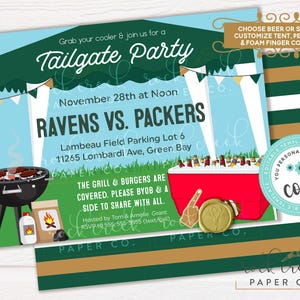 Tailgate Party Invitation, Editable Football Party Template (Digital Download) image 4