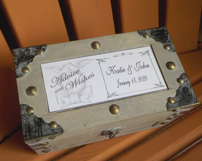 Rustic Wooden Card Box Rustic Wedding Card Box Advice Box Etsy
