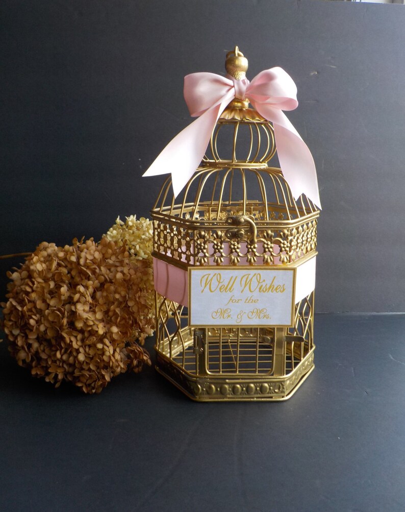Card Holder Wishing Well Bridal Shower Wishing Well Bird Etsy