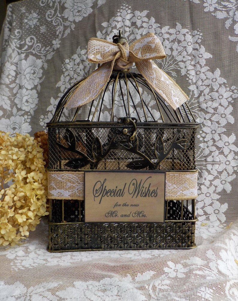 Bird Cage Wedding Card Holder Well Wishes Bridal Shower Etsy Bird Cage Wedding Card Holder Well Wishes Bridal Shower Etsy