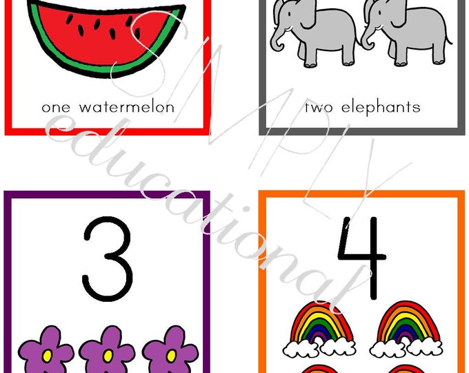 printable number flashcards 1 10 etsy