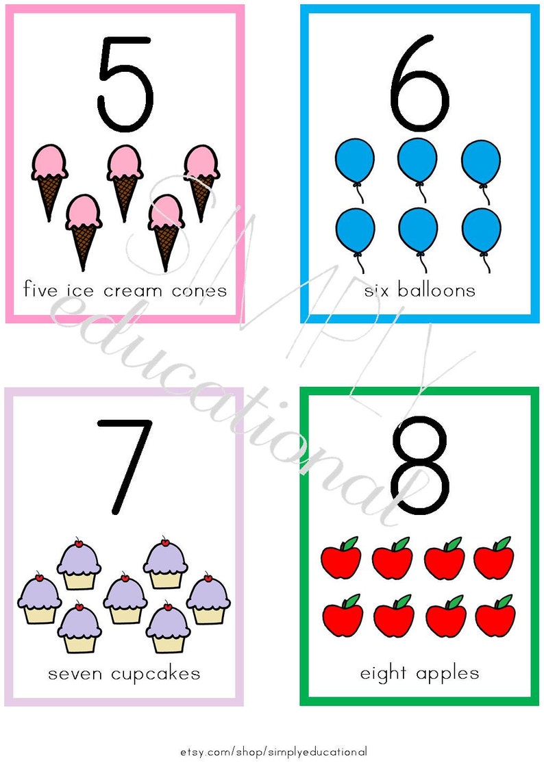 Printable Number Flashcards 1 10 Etsy