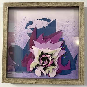 Gengar Evolution Shadow Box, Made to Order, Geek/Nerd Home Decor