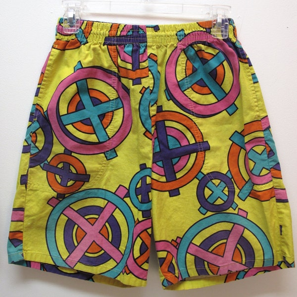 80s WILD Pattern Surf Skate Shorts Swim trunks Summer Die Antwoord cool 90s