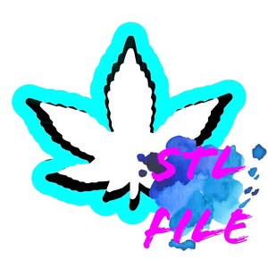 3D STL utskriftsfil Marijuana kruka blad kontur kakform, fondant utstickare, lera utstickare 3D tryckt födelsedagsfest kul