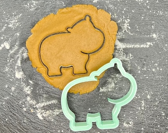 Hippo Cookie Cutter: 3D Printed Fondant Cutter, Zoo Birthday