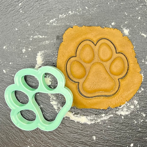 Paw print imprint cookie cutter, fondant cutter, clay cutter 3D printed cat dog