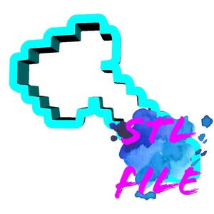 May include: A blue and black 3D printed STL file design with a blue watercolour background and the text "STL FILE" in pink.