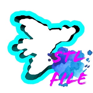 Peut inclure: Un design abstrait bleu et blanc avec le texte "STL FILE" en rose.