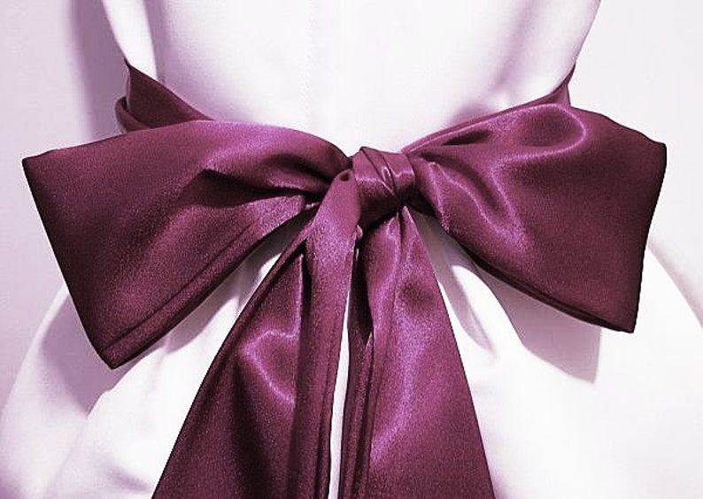 WINE Satin Short Bridal Sash Satin Sash Choose your length from 90 up to 100