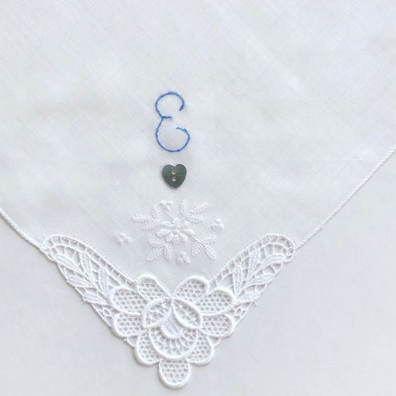 Something Blue ~ Monogrammed E ~ Bridal ~ Wedding… - image 1
