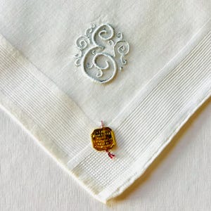 Pañuelo vintage con monograma E ~ Auténtico Appenzell suizo ~ Bordado a mano ~ Boda, cumpleaños, maestro, recuerdo ~ Nuevo, vintage