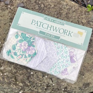 Conjunto de patchwork hexagonal: Laura Ashley, lilás, verde, 100 peças de algodão imagem 19
