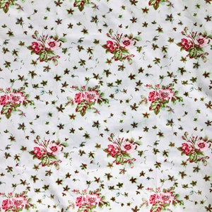 Laura Ashley Cranford Fabric: Vintage 1985, Rose Moss, Chintz Cotton (121 X 50 CM)