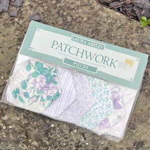 Hexagonal Patchwork Set: Laura Ashley, Lilac, Green, 100 Cotton Pieces