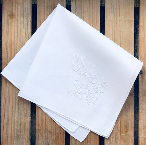 Monogrammed Handkerchief ~ R ~ Bridal, Wedding Ha… - image 9