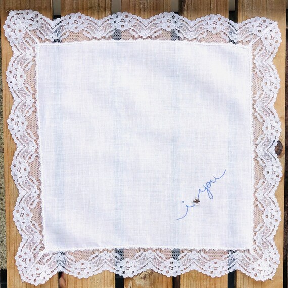 I Love You ~ Vintage Handkerchief ~ Hand Embroide… - image 5