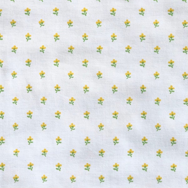 Wood Violet Fabric ~ Laura Ashley ~ 1979 ~ Mustard Apple White ~ Country Furnishing Brushed Cotton ~ 124 CM Wide X 50 CM Long