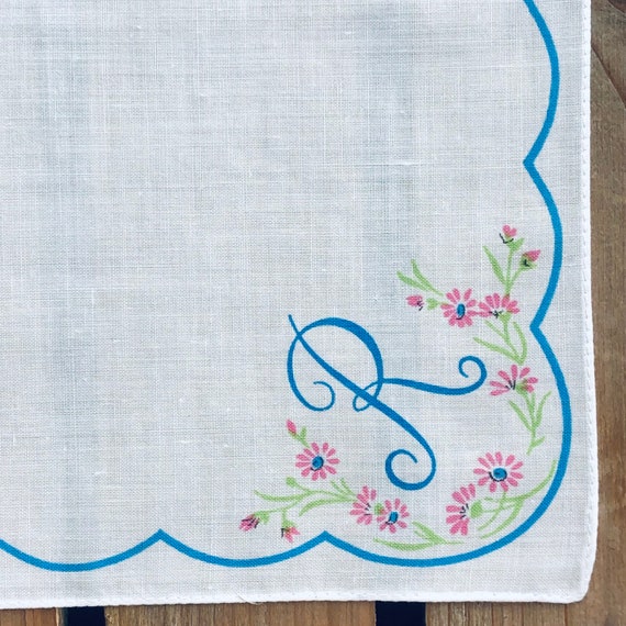 Monogrammed, Initial R ~ Printed Handkerchief, Ha… - image 3