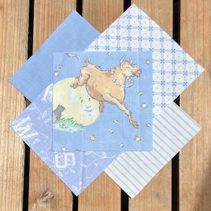 Laura Ashley, Barnrumsrutor i bomullslapptäcke: Vintage quiltstycken (50 x 11,5 cm)