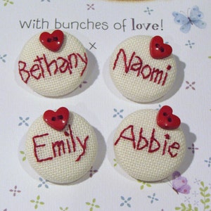 Embroidered Buttons Set: Bouquets Corsages Buttonholes Craft Projects (4 X 29 mm)