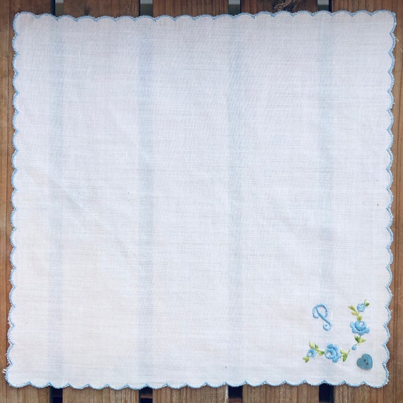MOUCHOIRS NEUFS COTON SUISSE COULEURS PASTEL les 5 brodés main initiale