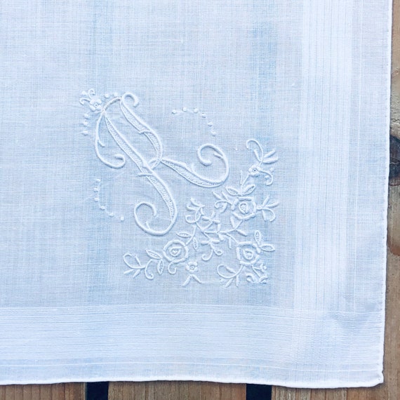 Monogrammed Handkerchief ~ R ~ Bridal, Wedding Ha… - image 7