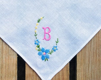 Monogrammed, Initial B ~ Handkerchief, Hankie ~ New Vintage ~ Sustainable Gift ~ Birthday, Wedding