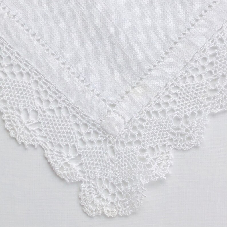 Bridal Handkerchief French Bobbin Lace and Cotton New Etsy