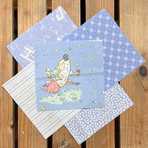 Laura Ashley, Barnrumsrutor i bomullslapptäcke: Vintage quiltstycken (50 x 11,5 cm)