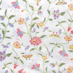 Vintage Laura Ashley Floribunda Stoff: 1986 Multi Weiß Floral Baumwolle
