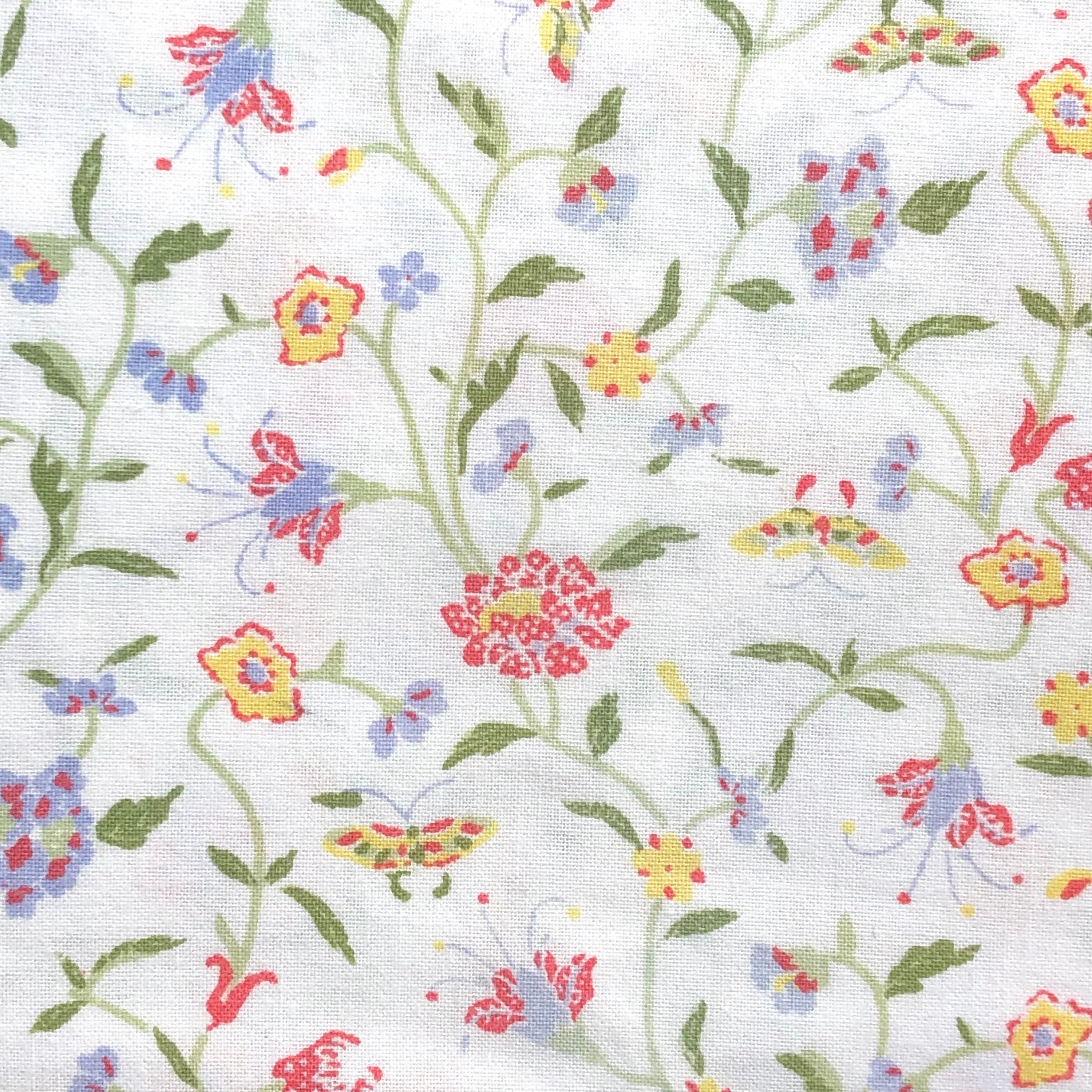 Floribunda Fabric ~ Laura Ashley ~ 1986 ~ Multi White ~ New, Vintage ~ Country Furnishing Cotton ~ 121 CM Wide X 50 CM Long ~ Quilting, Sew