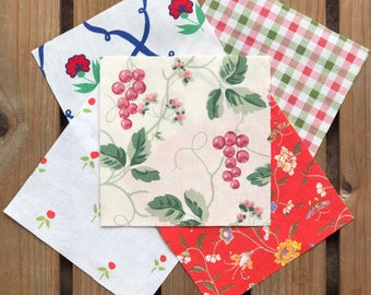 Laura Ashley Cotton Patchwork Squares: Vintage Floral Fabric (50 X 11.5 CM Pieces)