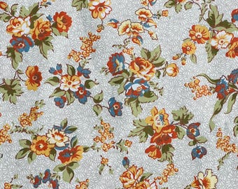 Laura Ashley, Hazel Cottage 1988: Country Furnishing Cotton, Terracotta, Multi, 122 X 100 CM