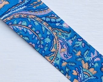 23 mm Ribbon ~ 1 Metre ~ Mayfair Blue, Vintage Liberty of London, Single Face, Polyester Satin ~ Liberty Haberdashery