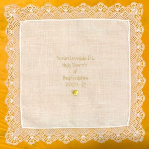 Personalised Handkerchief ~ New Vintage, Hand Embroidered ~ Cotton Handkerchief ~ Max 40 Words