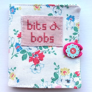 Handmade Needle Case Book: Clifton Rose Fabric, Embroidered Bits & Bobs