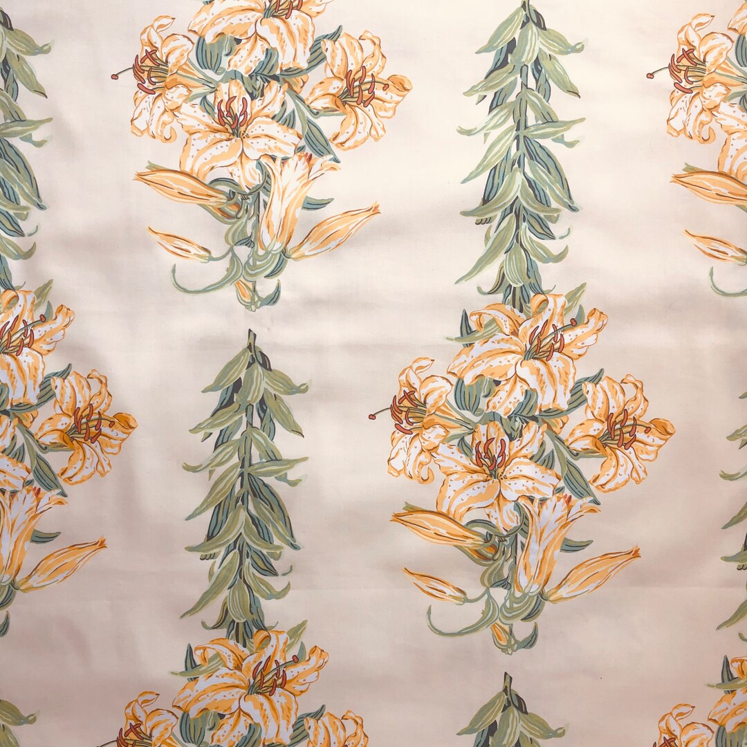 Tiger Lily Fabric Laura Ashley Cowslip New Vintage 1992 Etsy